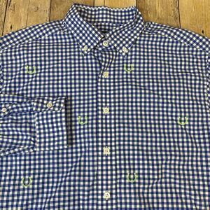 Vineyard Vines Kentucky Derby Gingham Shirt Long SLeeve Button Down Mens Medium